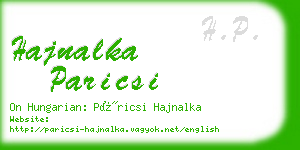hajnalka paricsi business card